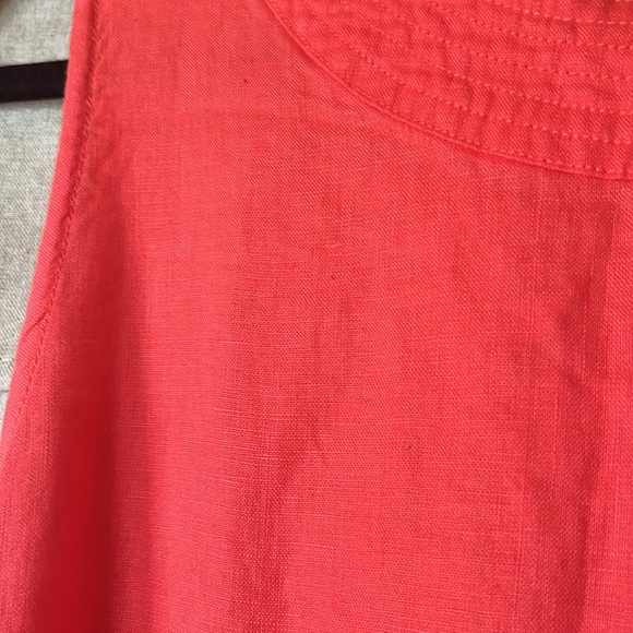 Light linen midi dress peachy summer color - Picture 4 of 5